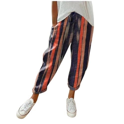 Cotton Linen Bermuda Shorts Elastic Waist Cargo Shorts — 030