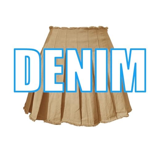 ZHANCHTONG Women's High Waist A-Line Pleated Mini Tennis Skirt — Frayed-khaki