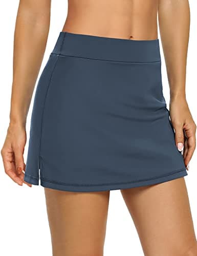 LouKeith Women's Golf Skirts Mini Skorts Summer Workout Shorts with Pockets — Navy