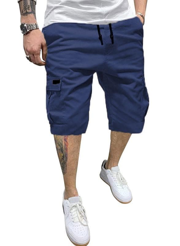PIDOGYM Men's Waterproof Casual Cargo Shorts with 6 Pockets — Navy Blue