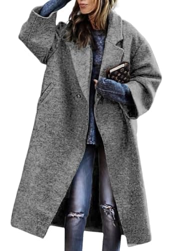 Chouyatou Women's Winter Double Breasted Midi Wool Coat — Grey