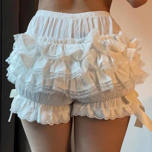 Elastic High Waist Women's Skort with Bowknot Detail