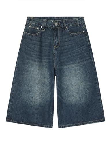 EMMIOL Mens Summer Baggy Jean Shorts with Pockets