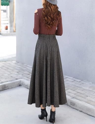Ylingjun Warm Elastic High-Waisted Wool Skirt