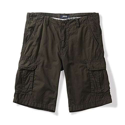 OCHENTA Men's Lightweight Cargo Shorts with Pockets Casual Cotton Shorts (No Belt) — Coffee