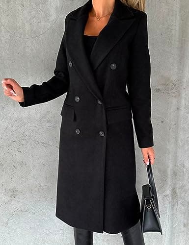 Women's Long Wool Trench Coat for Fall and Winter