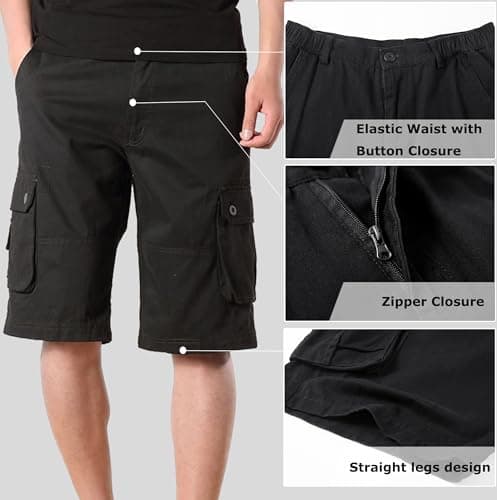 Vcansion Men's Casual Cotton Camo Cargo Shorts with Multiple Pockets
