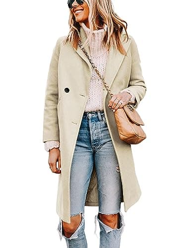 Women's Wool Blend Pea Trench Coat — Beige