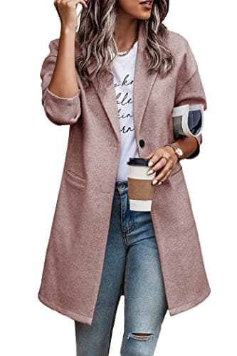 PrettyGarden Women's Plaid Winter Jacket With Pockets — Solid Pink