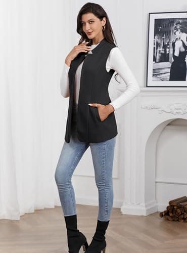 Sleeveless Wool Vest for Women - Fall/Winter Outerwear