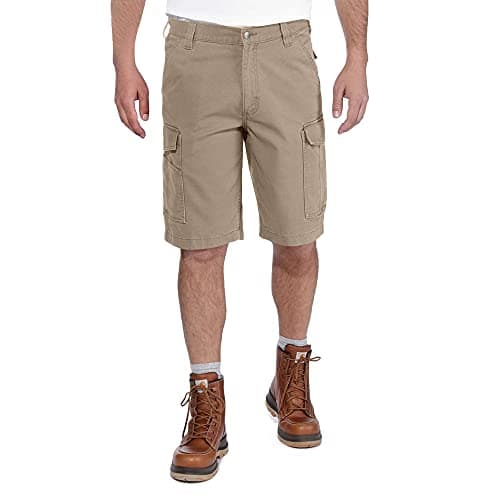 Carhartt Men's Rugged Flex Relaxed Fit Canvas Cargo Work Shorts — Tan