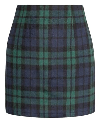 Kate Kasin 2025 High Waisted Casual Plaid Pencil Skirt for Women