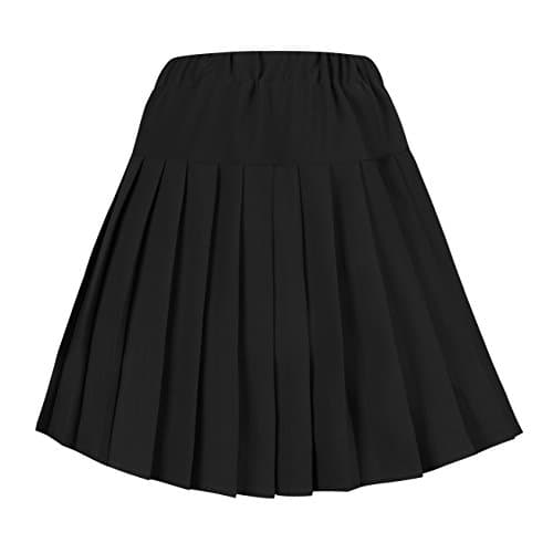 Urban CoCo Women's Elastic Waist Tartan Pleated School Skirt