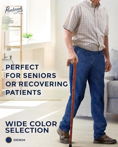 Elastic Waist Pants for Seniors - Relax Fit Jeans for Elderly Men