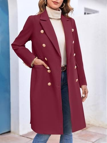 BZB Women's Elegant Wool Blend Pea Coat Jacket
