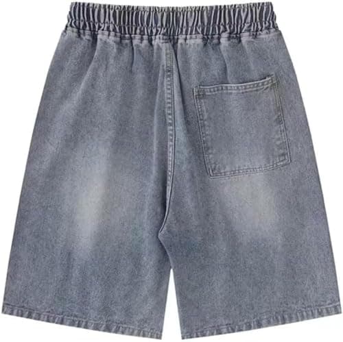 Star Print Baggy Denim Shorts