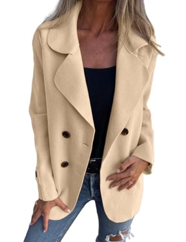 IDEALSANXUN Women's Wool Double Breasted Trench Coat