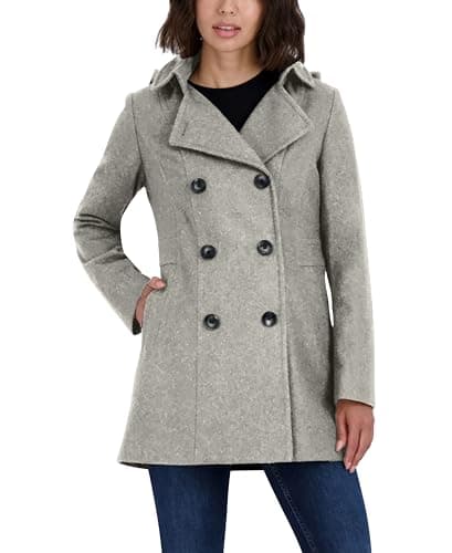 Nautica Women's Double Breasted Peacoat with Hood