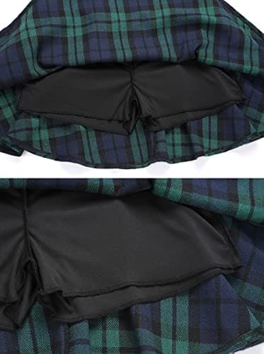 IDEALSANXUN Womens High Waist Pleated Wool Gothic Mini Skirts