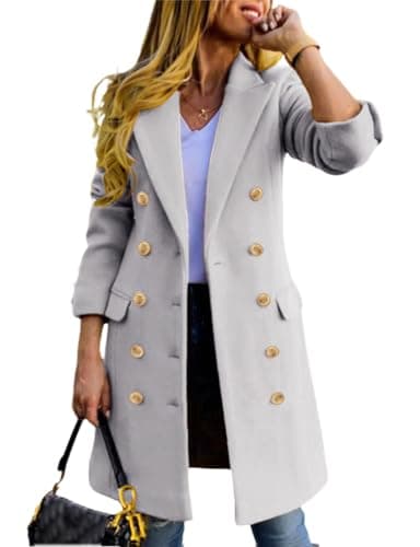 Women's Wool Peacoat for Fall and Winter — Light Grey