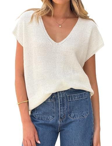 IDEALSANXUN Women's V-Neck Sleeveless Knit Sweater Vest
