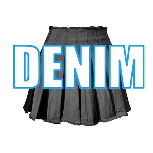 ZHANCHTONG Women's High Waist A-Line Pleated Mini Tennis Skirt — Frayed-black