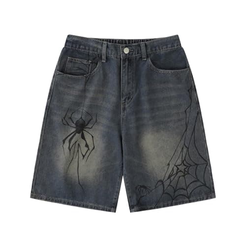 Ponitrack Jorts Women's Vintage Acid-Washed Baggy Grunge Fashion Casual Wide Leg Pants