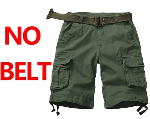 AKARMY Men's Camo Cargo Shorts with Multiple Pockets Casual Cotton Shorts — Army Green