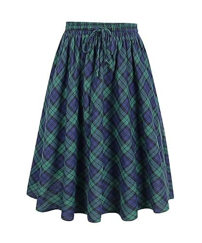 Carcos Plus Size High Waist Flowy A-Line Mini/Midi Skirt XL-5XL