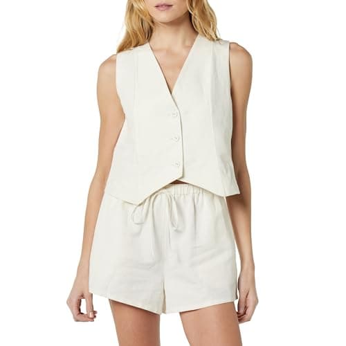 Women's ESMA Linen Vest from The Drop — Ivory