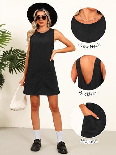 Caracilia Women's 2025 Trendy Corduroy Overall Mini Dress