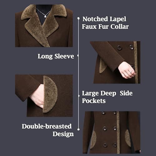 Women's Double-Breasted Wool Winter Coat