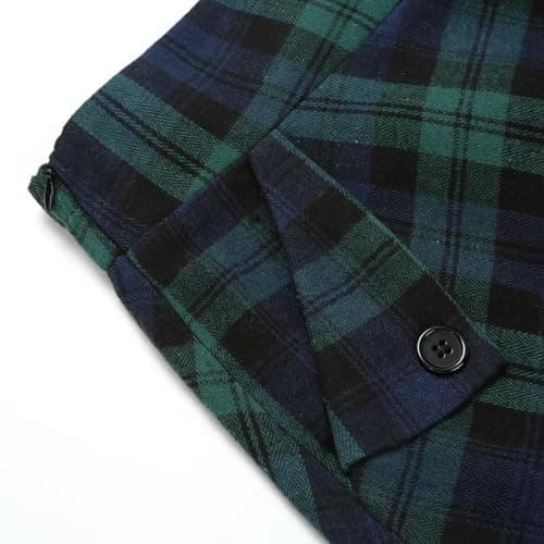 Women's Plaid High Waisted A Line Maxi Skirt with Pockets for Fall/Winter