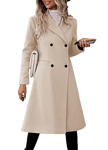 Danedvi Women's Slim Fit Double Breasted Pea CoatWinter Jacket