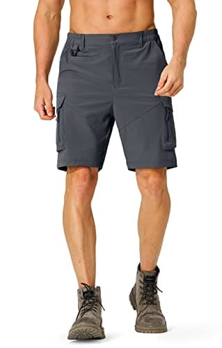 Hugut Men's Quick Dry Hiking Cargo Shorts with Multi Pockets for Travel Golf Camping