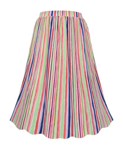 Carcos Plus Size High Waist Flowy A-Line Mini/Midi Skirt XL-5XL — A467-rainbow
