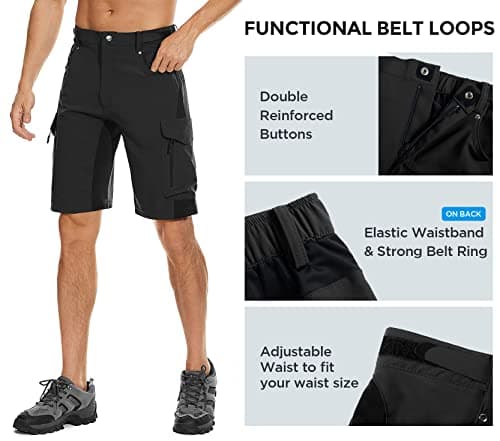 XKTTAC Men's Outdoor Quick Dry Stretchy Shorts with 6 Pockets