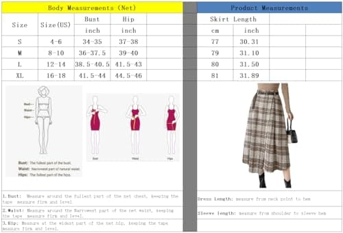 Chouyatou Women's Vintage Plaid Houndstooth Midi Skirt with Belt