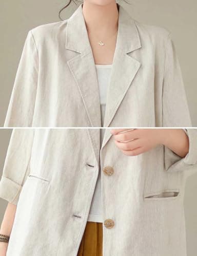Cotton Linen Blazer for Women - Spring Summer 2024