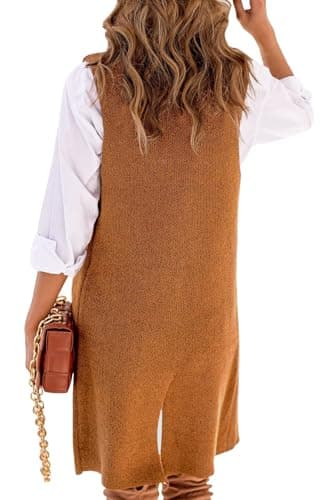 Women's Long Knit Sweater Vest for Fall and Winter