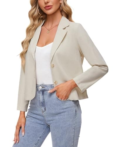 MintLimit Linen Blazer for Women Lightweight Casual Work Jacket