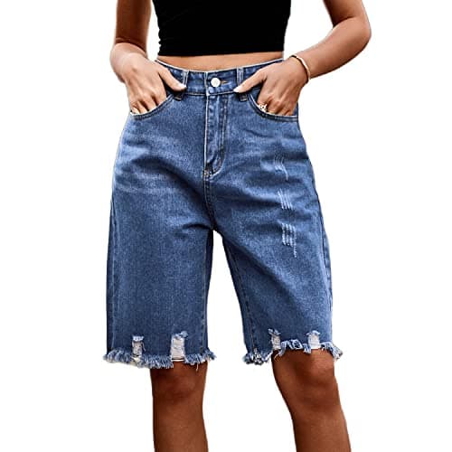 Sumleno Women's High Waist Y2k Denim Jorts Shorts