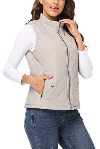 MISS MOLY Women's Lightweight Quilted Vest — #1-grey