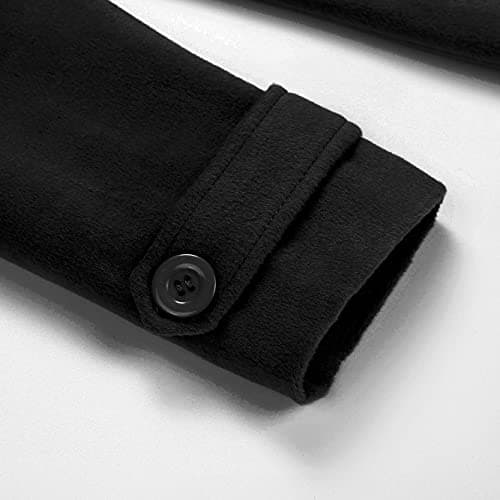 Ylingjun Women's Classic Fit Double Breasted Wool Pea Coat Outwear