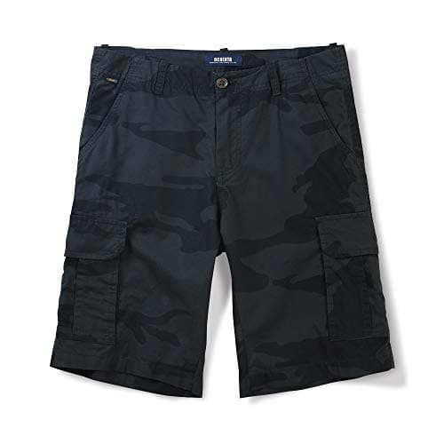 OCHENTA Men's Lightweight Cargo Shorts with Pockets Casual Cotton Shorts (No Belt) — Camo E