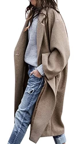 CHARTOU Women's Oversized Wool Blend Midi Trench Coat