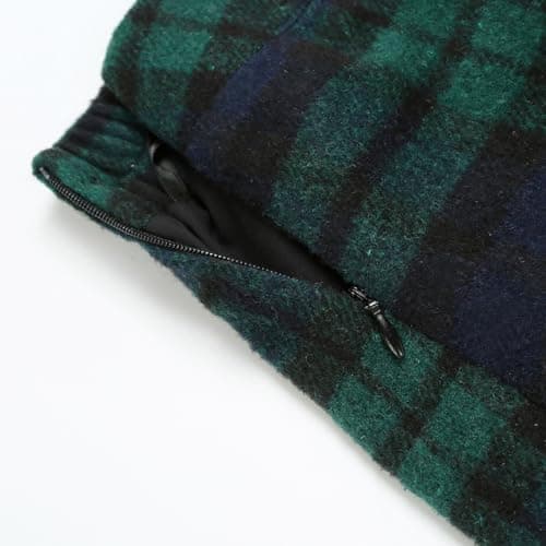 Women's Wool Plaid Mini Skirt with Elastic Waist for Fall and Winter