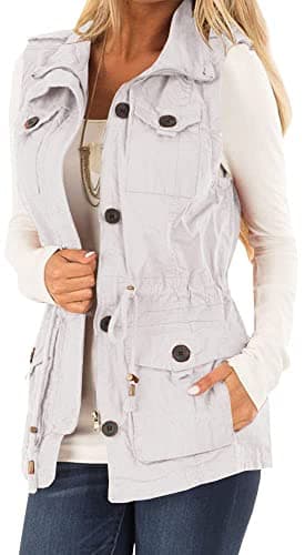 Casual Military Utility Vest for Women — White