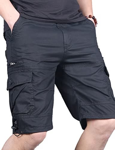Men's Summer Casual Baggy Cargo Shorts — Black