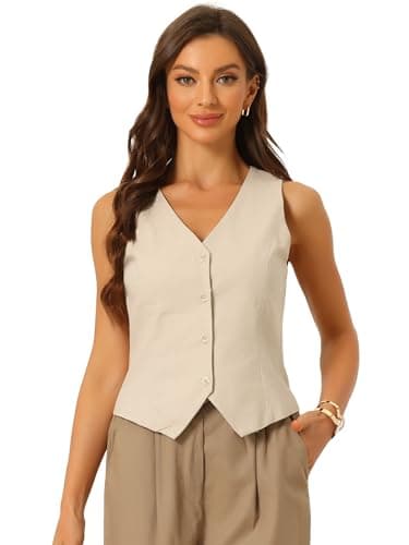 Allegra Linen Vest for Women's Summer Fashion V-Neck Crop Top